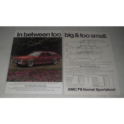 1975 AMC Hornet Sportabout Ad - In between too big & too small