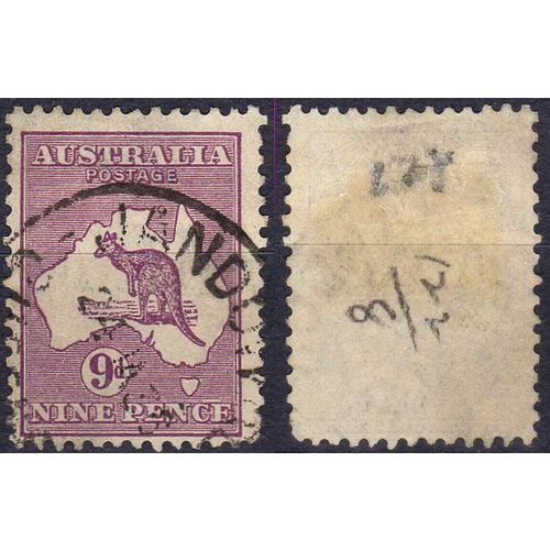 Australia 1932 9p Kangaroo and Map issue, wmk 228. Used. Scott #122
