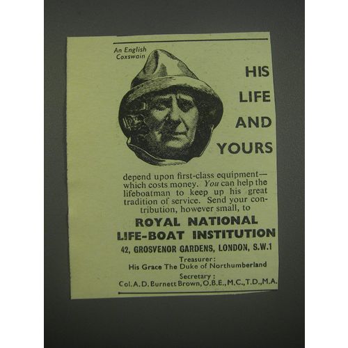 1954 Royal National Life-Boat Institution Ad - An English Coxswain