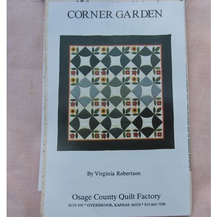 Corner Garden Quilt Pattern 45 Inch Quarter Circles Flowers