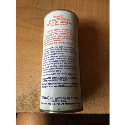 Vintage Texaco or Mobil 50-1 Outboard motor oil can - 1980s