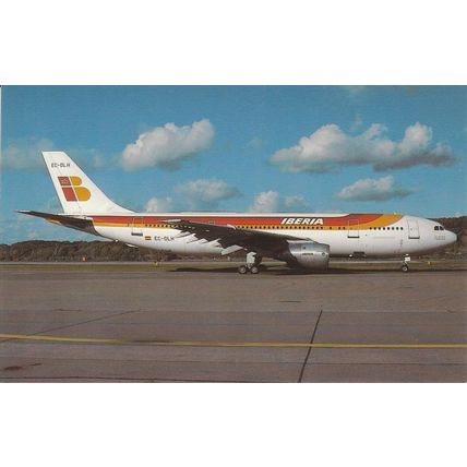 Iberia Lineas Aereas De Espana Airbus A300 B4 120 Civil Aircraft Postcard A19818