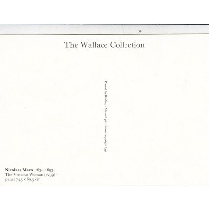 Nicolas Maes The Virtuous Woman Postcard unused VGC