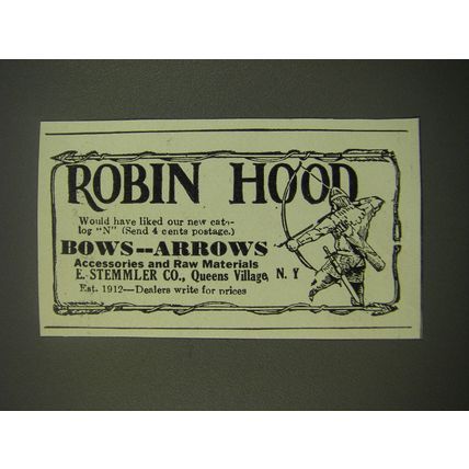 1930 E. Stemmler Bows and Arrows Ad - Robin Hood