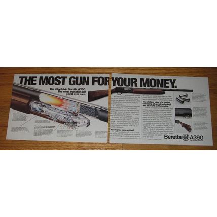 1995 Beretta A390 Silver Mallard Shotgun Ad - The most gun for your money