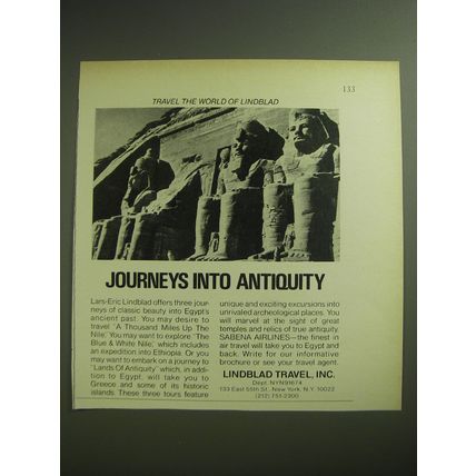 1974 Lindblad Travel, Inc. Ad - Journeys into antiquity
