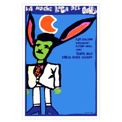 Wall decor home movie Poster"Crazy Night of RABBIT"italian film.Long ears