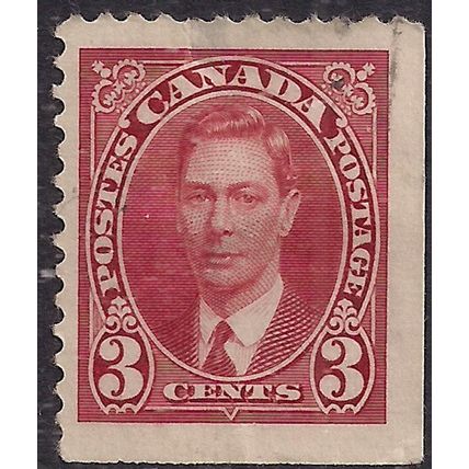 Canada 1937 - 38 KGV1 3ct Scarlet unused No Gum & Imperf SG 359a ( C504 )