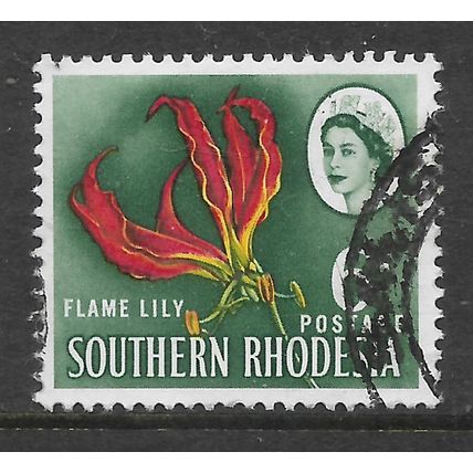 SOUTHERN RHODSIA 1964 6d FLAME LILY SG 97 FINE USED