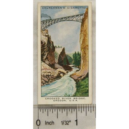 1937 Churchman Wonderful Railway Travel No. 42 Crooked River Bridge, Oregon, USA