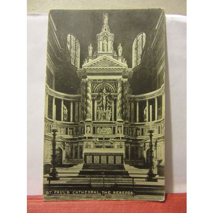 REREDOS, ST. PAUL'S CATHEDRAL, LONDON unused antique postcard by Widlt & Kray =