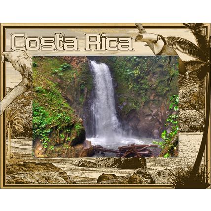 Costa Rica Laser Engraved Wood Picture Frame Landscape (5 x 7)