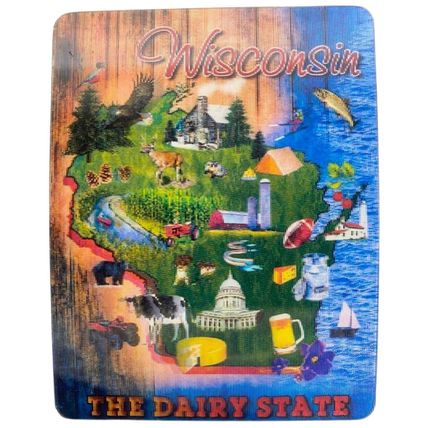 Wisconsin The Dairy State 3D Fridge Magnet