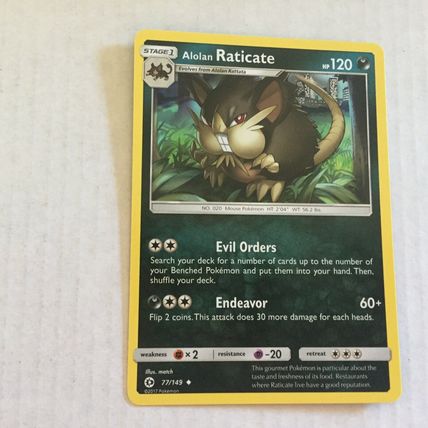 2020 Pokemon Cards Rattata 076/149 & Raticate 077/202