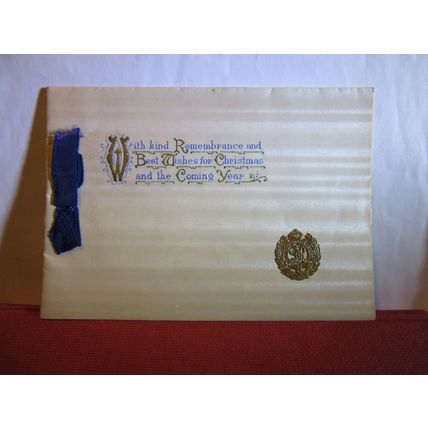 1938, CHRISTMAS GREETINGS card. Royal Engineers, Bert Self of Northampton