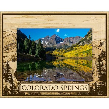 Colorado Springs Laser Engraved Wood Picture Frame Landscape (3 x 5)