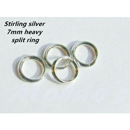 Stirling Silver Split Ring Charm Holder British Supplier 7mm Heavy Gauge C4