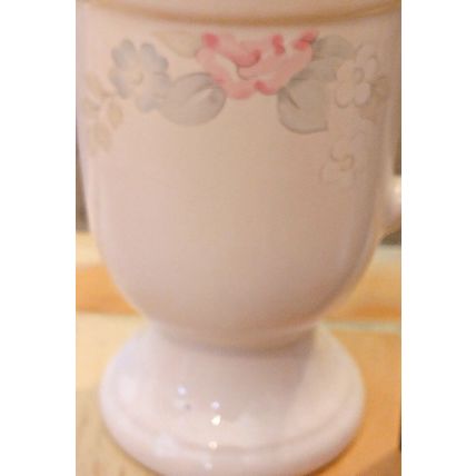 Pfaltzgraff Wyndham Pedestal Mug Pair Of 2 Pink Floral Pattern Coffee Tea