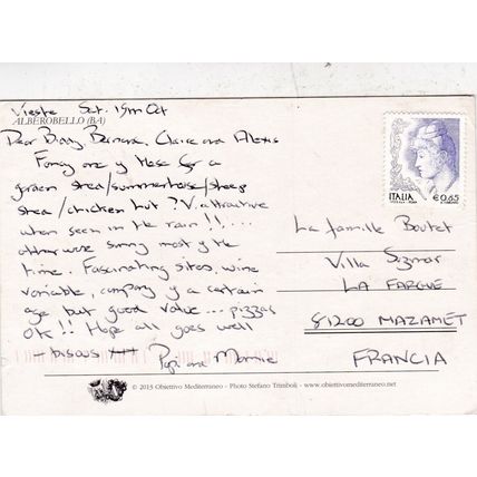 Alberobello Italy Multiview Postcard posted creased