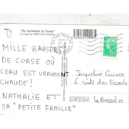 Corsica Loreto di Casinca France Postcard posted 2009 VGC