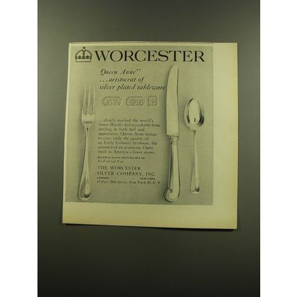 1959 Worchester Queen Anne Silverware Advertisement - aristocrat of silver