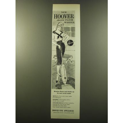 1959 Hoover Electric Floor Washer Advertisement - Washes floors