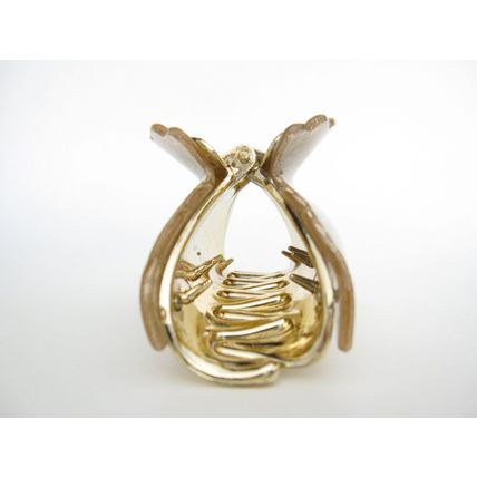 Art deco champagne gold sparkle hair claw clip for thick hair