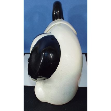Rare Vintage Ceramic Spotted White Dog with Black Spots Large Cookie Jar