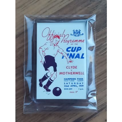 Clyde's 1939, 1955 & 1958 Scottish Cup Final Programmes fridge magnet set