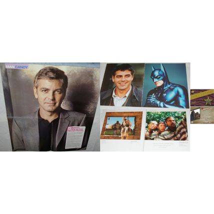 George Clooney 42x Clippings Covers + UD Costume Memorabilia Card