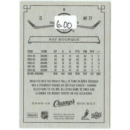 Ray Bourque 09/10 Champs Green #9