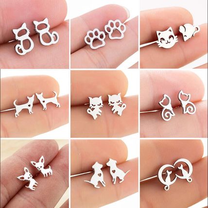 Titanium Steel Stud Earrings Ladies, Hypoallergenic Miniature Animal