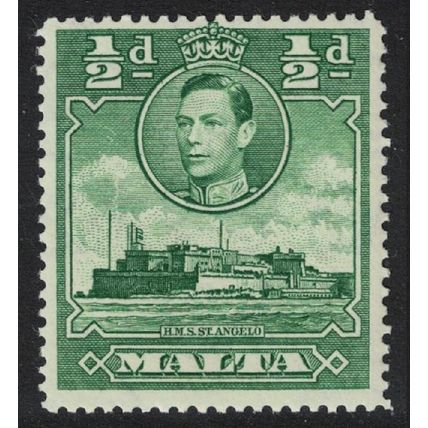 Malta HMS St Angelo ½d green 1943 MNH SG#218