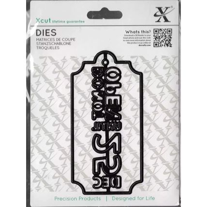 Xcut. Do Not Open Tag Die Set. Die Cutting Cardmaking Scrapbooking Crafts