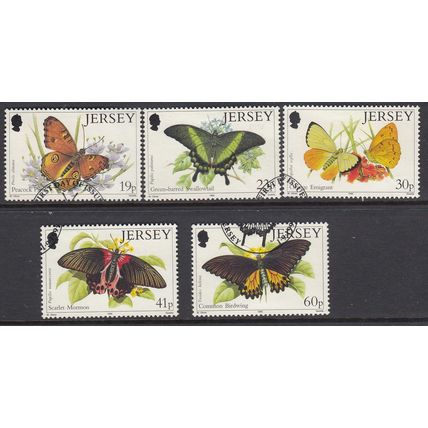 Jersey SG 717-21 1991 Butterflies and Moths set of 4 VFU - EX FDC