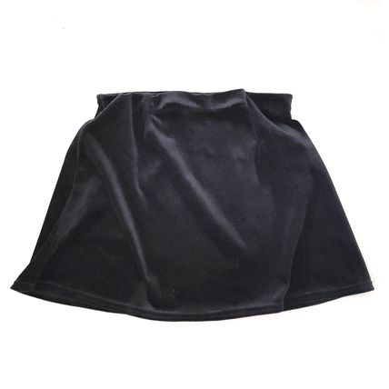 Girls Velvet Black Mini Skirt S 6UK / 11 - 12 Years