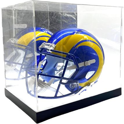 LED Lights Full Size Football Helmet Sneaker Mirror Memorabilia Storage Box Acry