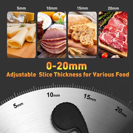 Meat Slicer,Cusimax Electric Deli Meat Slicer with 2 Removable 8.7''Stainless St