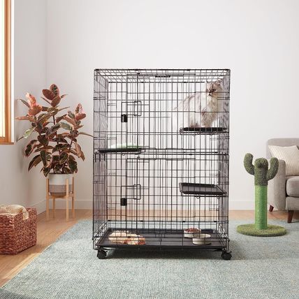 Amazon Basics Large 3-Tier Cat Durable,Pliable Cage Playpen Box Crate Kennel - 3