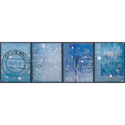 Christmas: 4 Values - Netherlands 2007 - Used Hinged