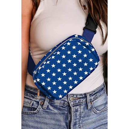 Bluing Independent Day Flag Star Printed Crossbody Bag