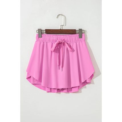 Bonbon Drawstring High Waist Lined Tennis Skorts