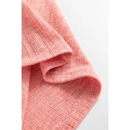 Fushia Solid Color Textured U Neck Slim Tank Top