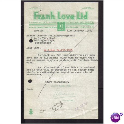 FRANK LOVE LTD,SOUTHWARK,LONDON ,SE1, 21JAN52