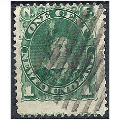 Newfoundland 1887 SG50 1c Blue-Green Good Used...