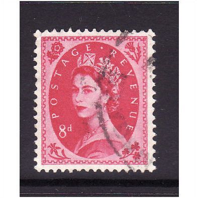 GREAT BRITAIN 1958 SG 581 8d MAGENTA FINE USED #4