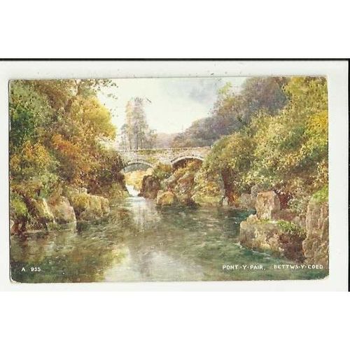 A935 Wales BETTWS-Y-COED Pont-Y-Pair Valentine "Art Colour" Postcard