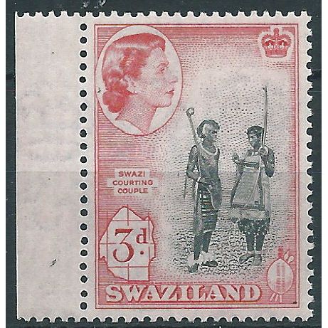 Swaziland 1956 SG56 3d Black & Rose-Red Unmounted Mint....