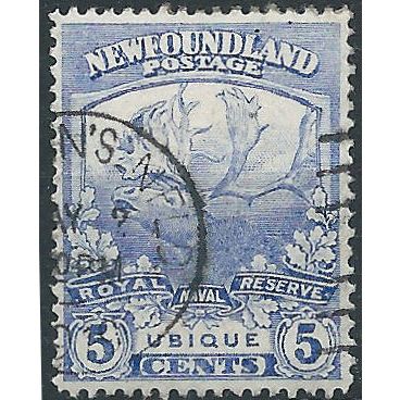 Newfoundland 1919 SG134 5c Ultramarine Fine Used....