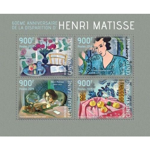 CENTRAL AFRICA 2014 SHEET MNH HENRI MATISSE ART PAINTINGS ARTE PINTURAS
